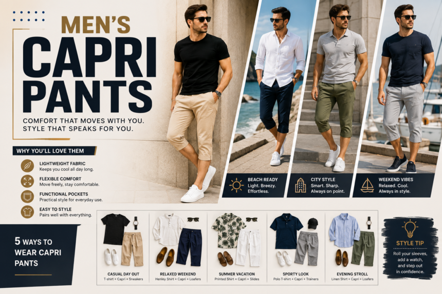 mens capri pants
